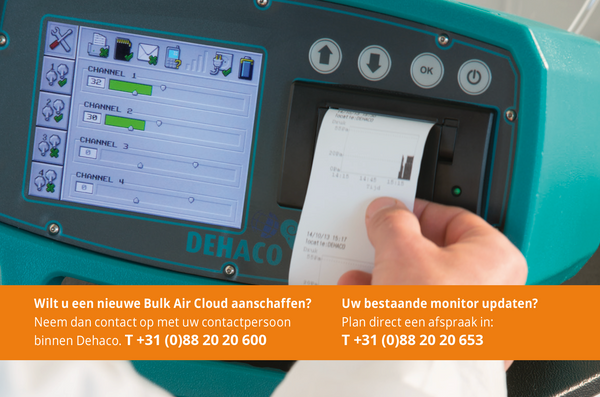 Realtime data van uw Bulk Air onderdrukmonitor