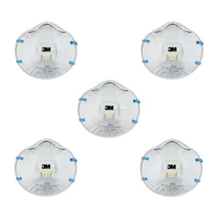 3M™ Stofmasker voor handmatig en machinaal schuren 8822, FFP2, ventiel, 5/pak