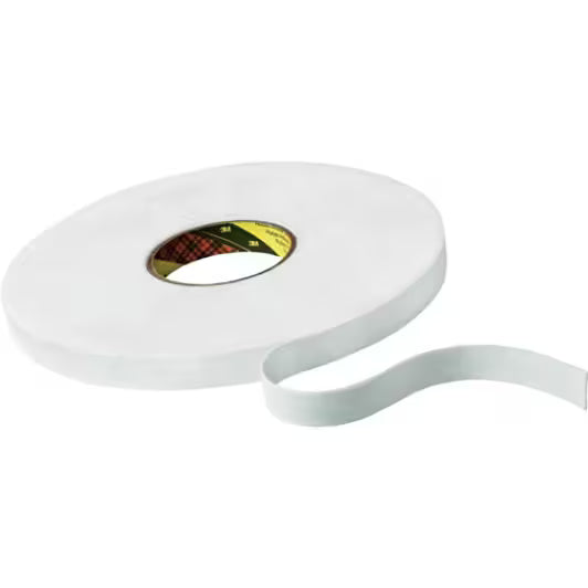 3M™ Double-Sided Foam Tape 9508W, White, 1500 mm x 66 m, 0.8 mm
