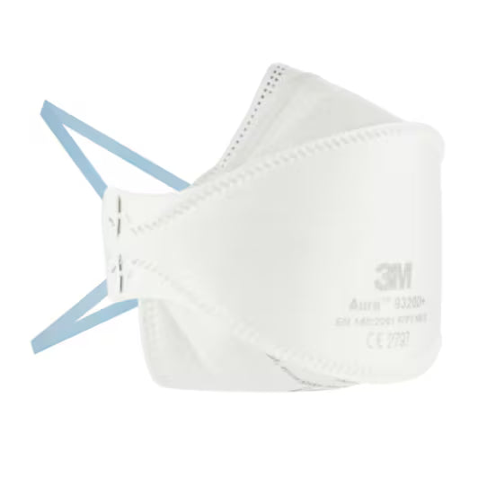 3M™ 9320D+ Aura™ Wegwerpstofmaskers, FFP2, zonder ventiel, 3/verpakking