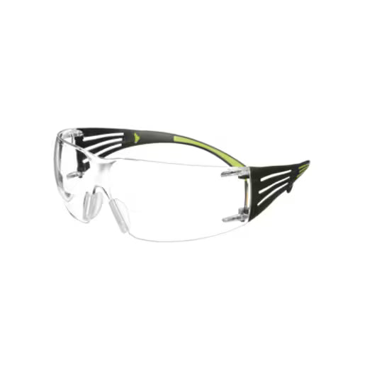 3M™ SecureFit™ 400 Safety Reading Glasses, black/green frame, anti-scratch/anti-fog, clear +2.5 lenses, SF425AS/AF-EU, 20/box