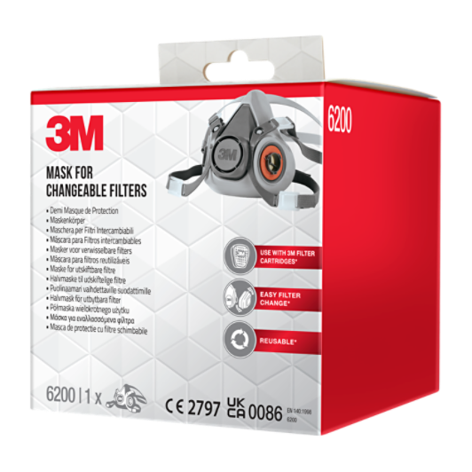 3M™ Mask body for Changeable Filters M, 6200BC1, 1/Pack
