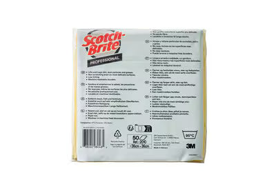 Scotch-Brite™ High Performance Microfiber Cloth 2011, Yellow, 360 mm x 360 mm, 50/Pack, 8 Packs/Box