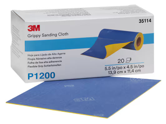 3M™ Flex Grip Hand Sanding Sheet, 139 mm x 114 mm, P1200, 35114