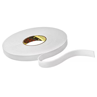 3M™ Double-Sided Foam Tape 9515W, White, 12 mm x 33 m, 1.5 mm