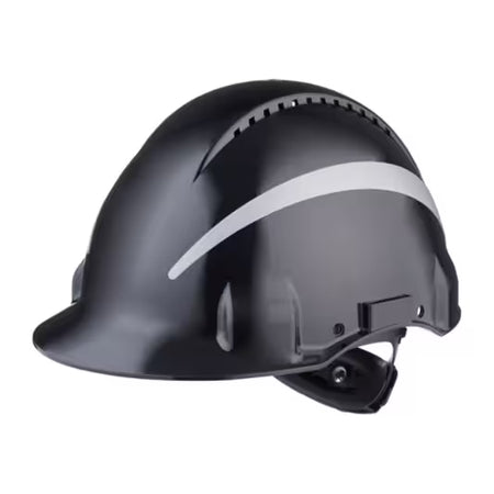 3M™ Veiligheidshelm, Uvicator, ratelverstelling, ventilatie, reflecterend, kunststof zweetband, zwart, G3000NUV-R-SV