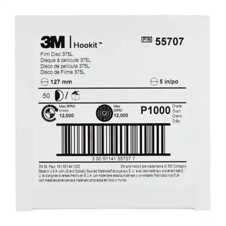 3M™ Hookit™ Film Schuurschijf 375L, 127 mm, Zonder Gat, P800, PN55672
