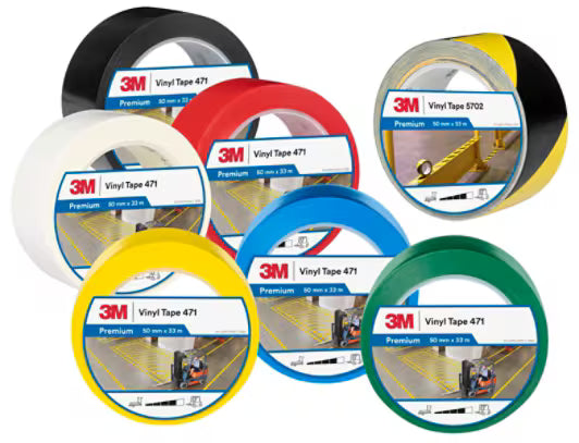 3M™ Vinyl Tape 471, Zwart, 19 mm x 33 m, 0,13 mm, individueel verpakt handig verpakt
