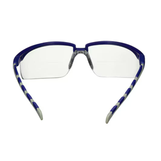 3M™ Solus™ 2000 Veiligheidsbril, blauw/grijze veren, anticondens/antikras, leesbril +2,0, heldere lenzen, S2020AF-BLU, 20/doos