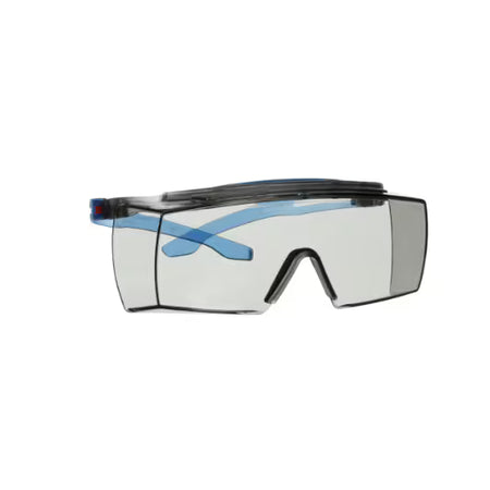 3M™ SecureFit™ 3700 Overzetbril, blauwe veren, wenkbrauwbescherming, Scotchgard™ anticondens (K&N), lichtgrijze lens voor binnen/buiten, SF3707XSGAF-BLU-EU, 20/doos