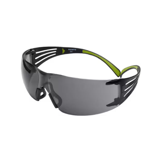 3M™ SecureFit™ 400 Safety Glasses, black/green frame, anti-scratch/anti-fog, grey lenses, SF402AS/AF-EU