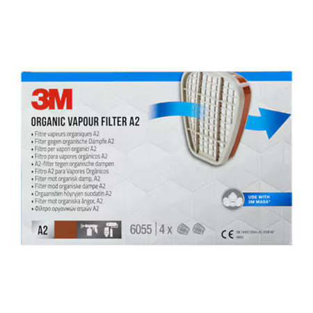 3M™ Filter tegen organische dampen 6055, A2 voor 6000‑ en 6500-serie, 4 pr/pak
