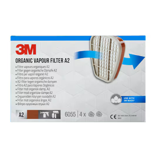 3M™ Filter Cartridge 6055, A2 organic vapors, 4 pairs/pack