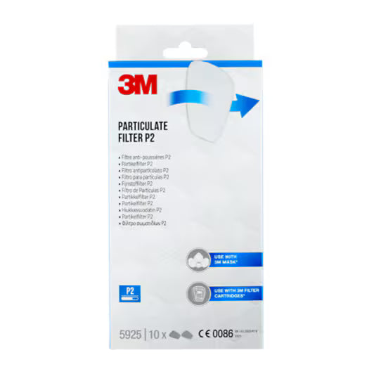 3M™ Particulate Filter 5925, P2, 10 pairs/pack