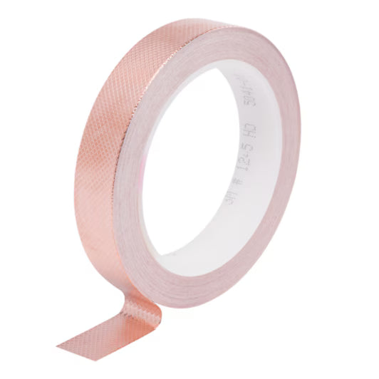 3M™ ET 1245 Koperfolie, reliëf, met niet-geleidende lijm, Koper, 19 mm x 16,5 m x 0,1 mm