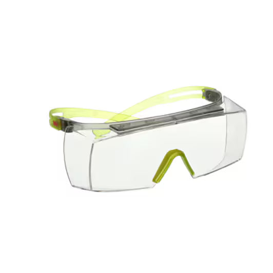 3M™ SecureFit™ 3700 Overzetbril, limegroene veren, Scotchgard™ anticondens (K&N), heldere lens, SF3701SGAF-GRN-EU, 20/doos