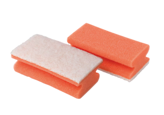 Scotch-Brite™ Synthetic Sponge with Handle 106, Red/White, 70 mm x 130 mm, 10/Pack