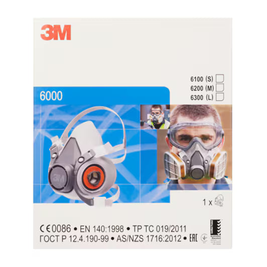 3M™ Reusable Half Face Mask, Size Small, 6100