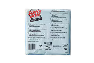 Scotch-Brite™ High Performance Microfiber Cloth 2011, Blue, 360 mm x 360 mm, 50/Pack, 8 Packs/Box