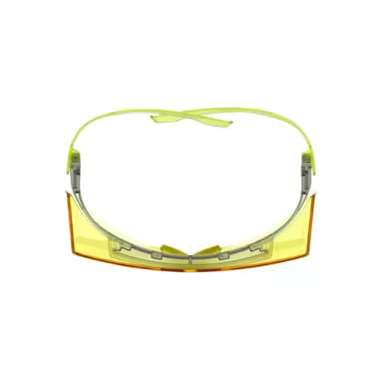3M™ SecureFit™ 3700 Overzetbril, limegroene veren, Scotchgard™ anticondens (K&N), amberkleurige lens, SF3703SGAF-GRN-EU, 20/doos