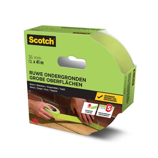 Scotch® Afplaktape voor ruwe oppervlakken, 36 mm x 41 m, 1 Rol/Verpakking, PEFC Controlled Sources SGSCH-PEFC-COC-110078