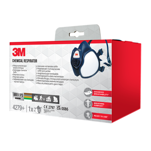 3M™ Maintenance Free Half Mask Respirator, 4279+, FFABEK1P3 D Filters, 1/Pack