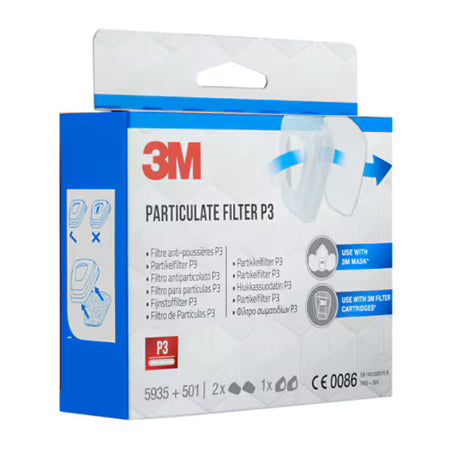 3M™ Fijnstoffilter 5935, 2 paar 5935 filters + 1 paar 501 filterhouders/verpakking
