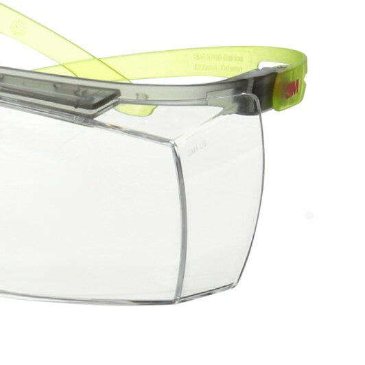 3M™ SecureFit™ 3700 Overzetbril, limegroene veren, Scotchgard™ anticondens (K&N), heldere lens, SF3701SGAF-GRN-EU, 20/doos