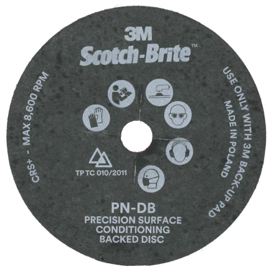 Scotch-Brite™ Precision Surface Conditioning-schijf met duurzame rug, PN-DB, Coarse, 178 mm x 22.23 mm, Slotted 10 ea/Case