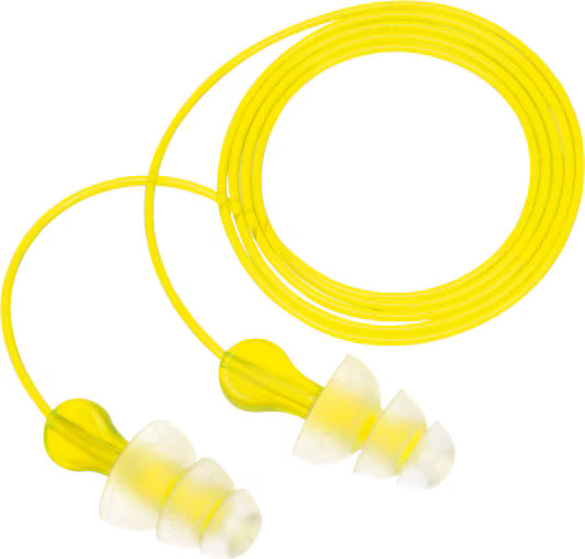 3M™ Tri-Flange™ Earplugs, with fabric cord, 400 pairs/box, PN-01-006