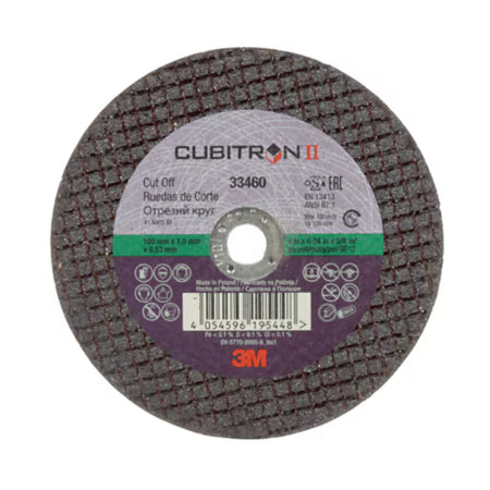 3M™ Cubitron™ II Doorslijpschijf 100 mm x 1 mm x 9,53 mm, 33460