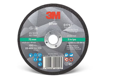 3M™ Silver Doorslijpschijf, T41, 75 mm x 0.9 mm x 10 mm