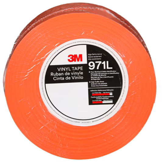 3M™ Duurzame vloermarkeringstape 971L, Orange, 76.2 mm x 33 m, 0.43 mm, Individually Wrapped Conveniently Packaged