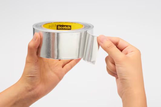 3M™ Hoge Temperatuur Aluminium Tape 433, Zilver, 50 mm x 55 m, 0.09 mm