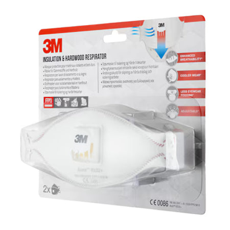3M™ Aura™ Comfort Cool Flow™ Dust Mask 9332+, FFP3, with valve, 2/pack