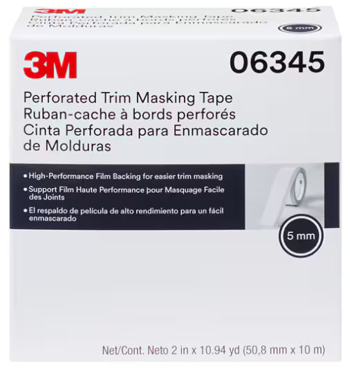 3M™ Perforated Trim Masking Tape, 5 mm, hard tape, 50.8 mm x 10 m, 06345