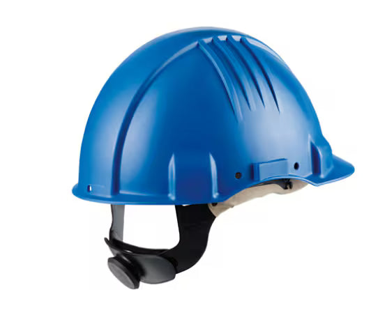 3M™ Veiligheidshelm voor hoge temperaturen, ratelverstelling, zonder ventilatie, 1000 V diëlektrisch, leren zweetband, blauw, G3501M-BB