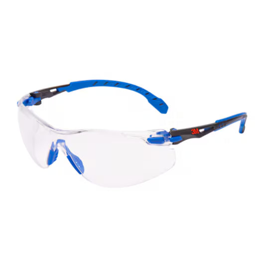 3M™ Solus™ 1000 Safety Glasses, blue/black frame, Scotchgard™ anti-fog and anti-scratch coating (K&amp;N), clear lenses, S1101SGAF-EU, 20/box