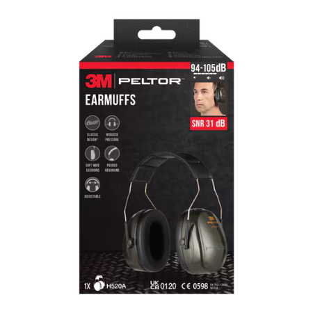 3M™ PELTOR™ Optime™ II Gehoorkap H520A, SNR-waarde 31 dB, groen