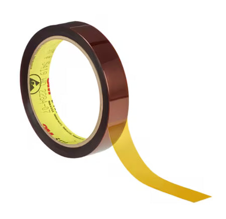 3M™ Low Static Polyimide Film Tape 5419, Gold, 19.1 mm x 32.9 m x 0.07 mm, 12 rolls/case