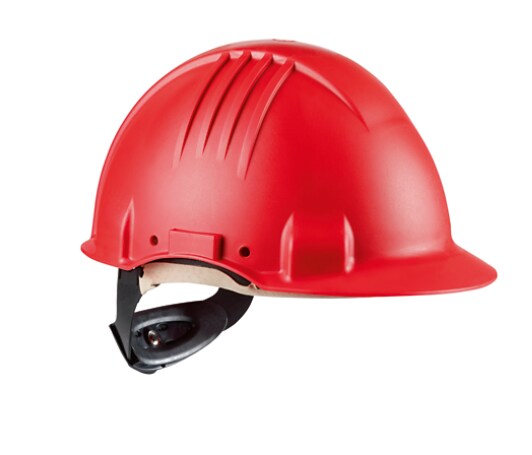 3M™ Veiligheidshelm voor hoge temperaturen, ratelverstelling, zonder ventilatie, 1000 V diëlektrisch, leren zweetband, rood, G3501M-RD