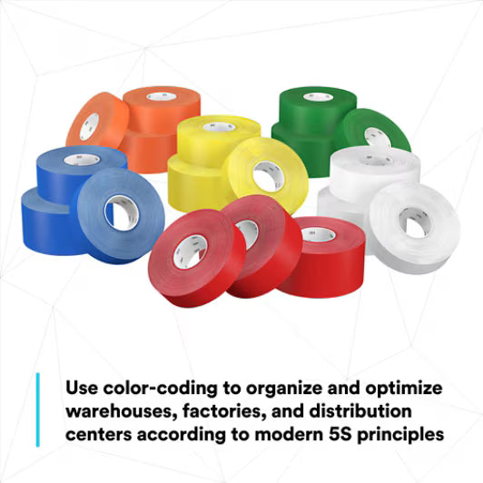 3M™ Durable Floor Marking Tape 971L, Yellow, 101.6 mm x 33 m, 0.43 mm, Individually Wrapped Conveniently ...