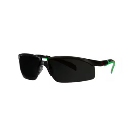3M™ Solus™ 2000 Veiligheidsbril, zwart/groen frame, antikras+ (K), IR 5.0 grijze lenzen, S2050ASP-BLK, 20/doos