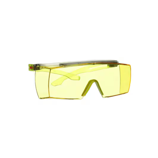 3M™ SecureFit™ 3700 Overzetbril, limegroene veren, Scotchgard™ anticondens (K&N), amberkleurige lens, SF3703SGAF-GRN-EU, 20/doos