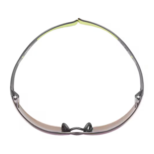 3M™ SecureFit™ 400 Safety Glasses, black/green frame, scratch-resistant, mirrored blue lenses, SF408AS-EU