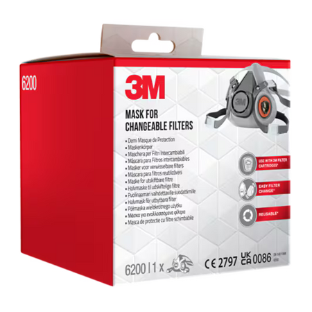 3M™ Mask body for Changeable Filters M, 6200BC1, 1/Pack