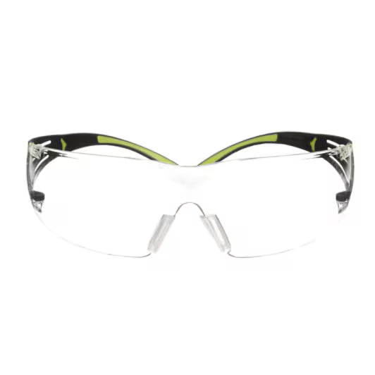 3M™ SecureFit™ 400 Safety Reading Glasses, black/green frame, anti-scratch/anti-fog, clear +2.0 lenses, SF420AS/AF-EU, 20/box
