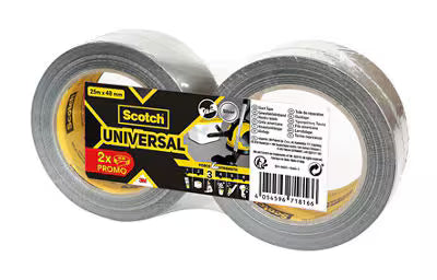 Scotch® universele ducttape zilver 2904, 25 m x 48 mm, 2/pack