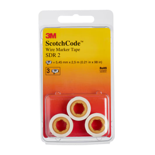 3M™ ScotchCode™ SDR-2 Kabelmarkering Navulrollen, Nummer "2", 3x Blisterverpakking