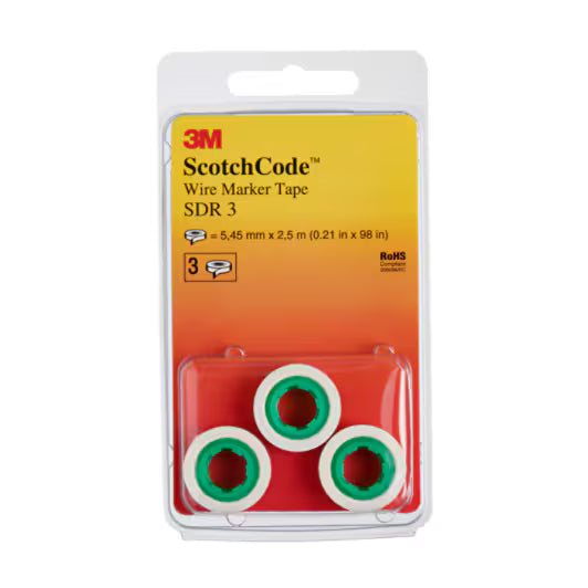 3M™ ScotchCode™ SDR-3 Kabelmarkering Navulrollen, Nummer "3", 3x Blisterverpakking